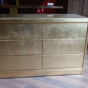 Cassettiera Soggiorno Foglia Oro 02